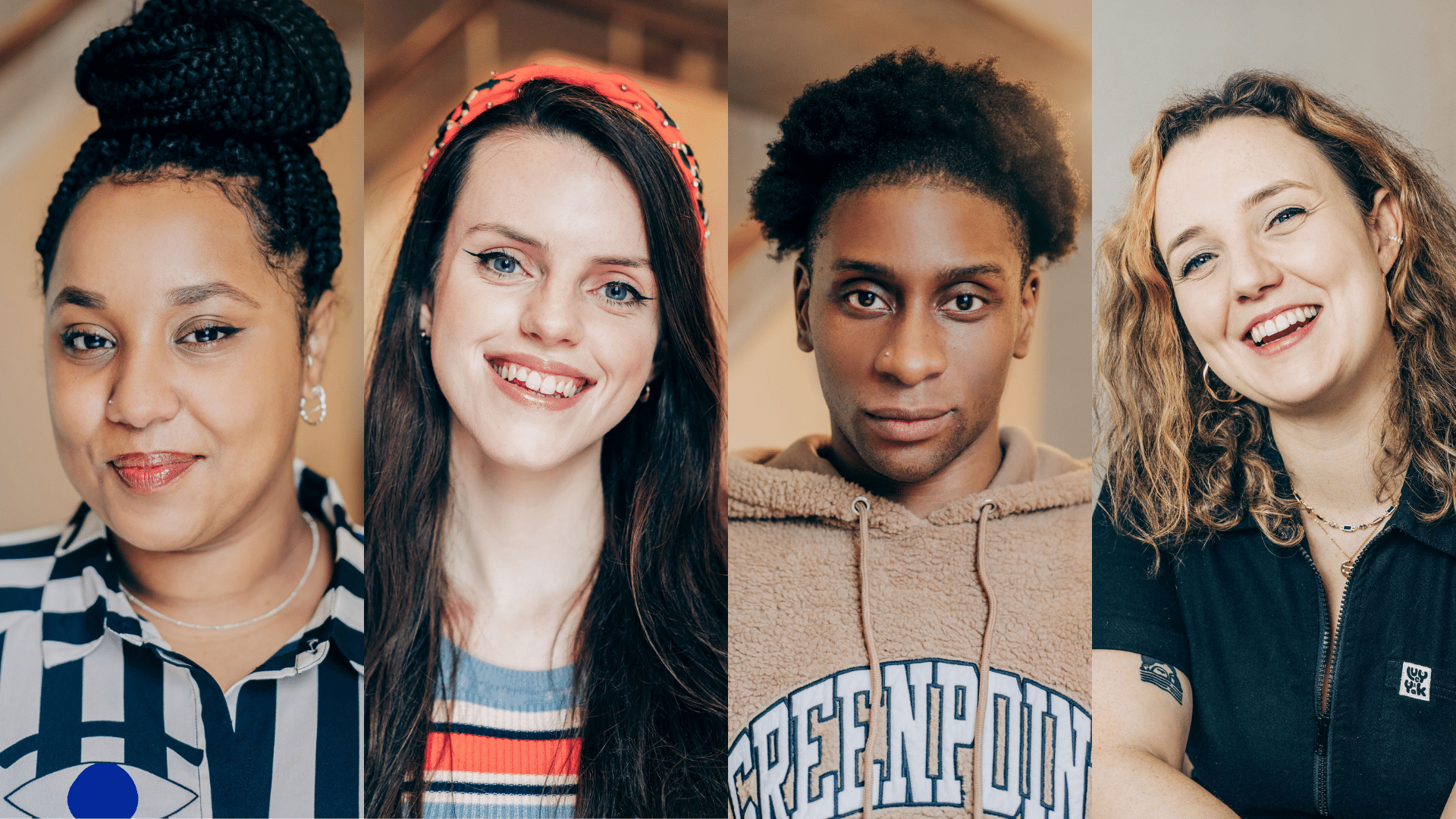 Portraits of Faiza Abdulkadir, Isabelle Culkin, Wofai JE, Alice Linnane